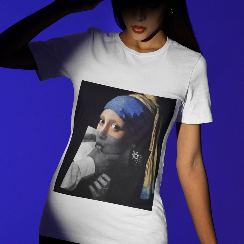 Girl with a Pearl Earring Mask T-Shirt