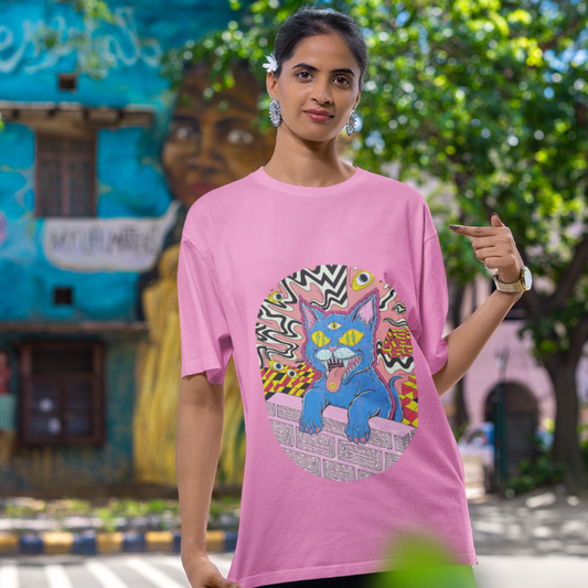 Trippy Cat Pink T-Shirt